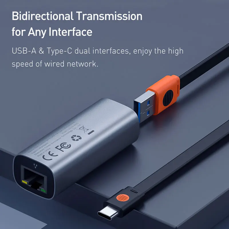 Baseus USB C Tipo Ethernet Adapter USB-C RJ45 Lan Adapteris, Tinklo plokštė, USB 3.0 Konverteris, skirtas 