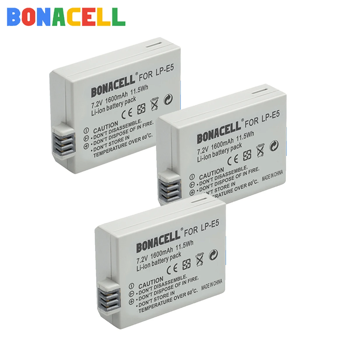 Bonacell 1600mAh LP-E5 Skaitmeninis Li-ion Baterija Canon Rebel XS XSi 450D 500D 1000D Kiss X3 Fotoaparatas