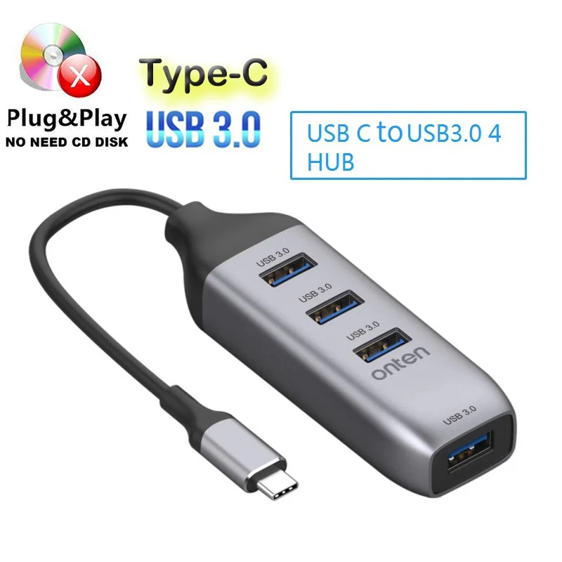 C tipo Hub 4 In 1, USB, C Hub Multi-funkcija Plug-and-Play USB3.0 Splitter Uosto Nešiojamas Jungiamojo Stotis Konverteris Adapteris