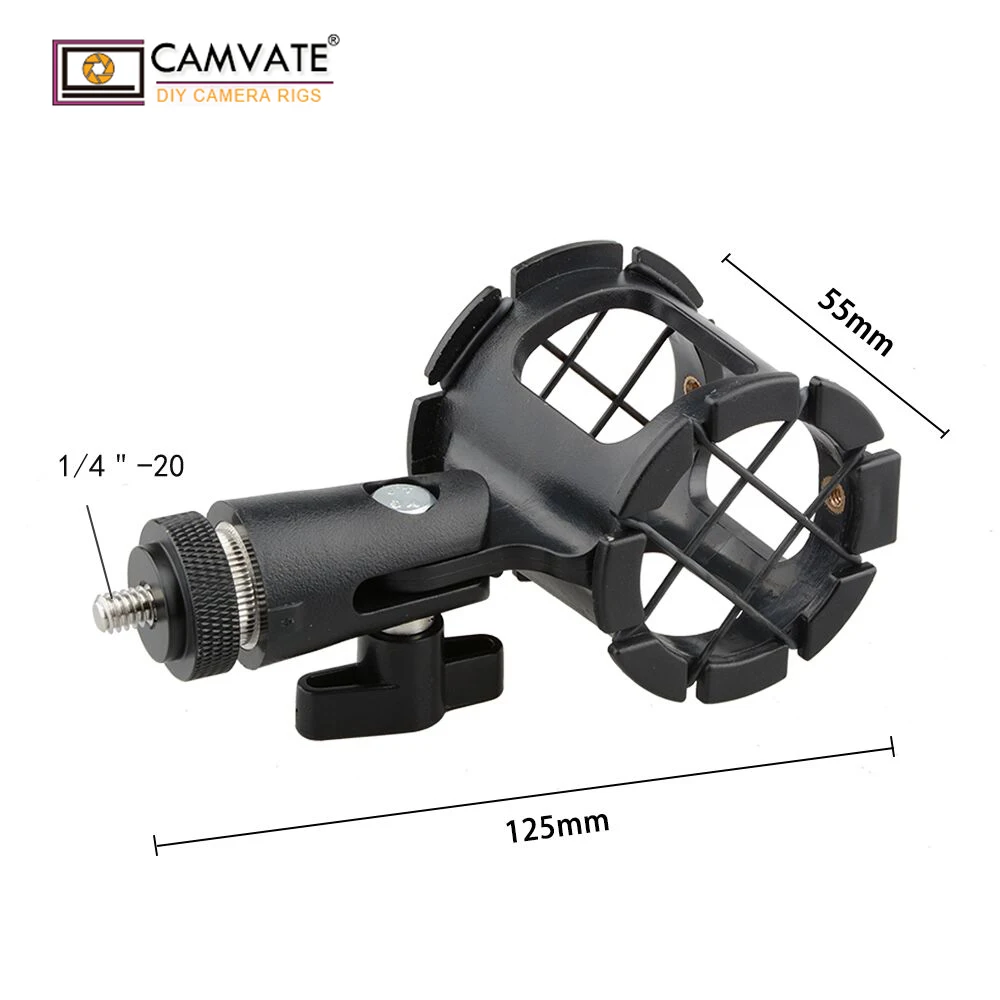 CAMVATE Kamera Universalus Reguliuojamas Mikrofonas Paramos Sustabdymas Shock Mount Su 1/4