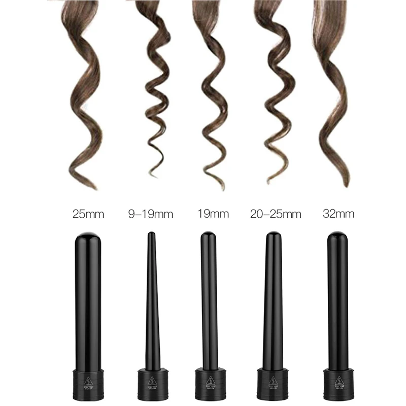 CkeyiN Professional Hair Curler 5 in 1 Garbanoti Lazdelė geležies Keičiamos Galvutės, Plaukų Garbanoti 25mm 32mmRoller Styler plaukų suktukai magija
