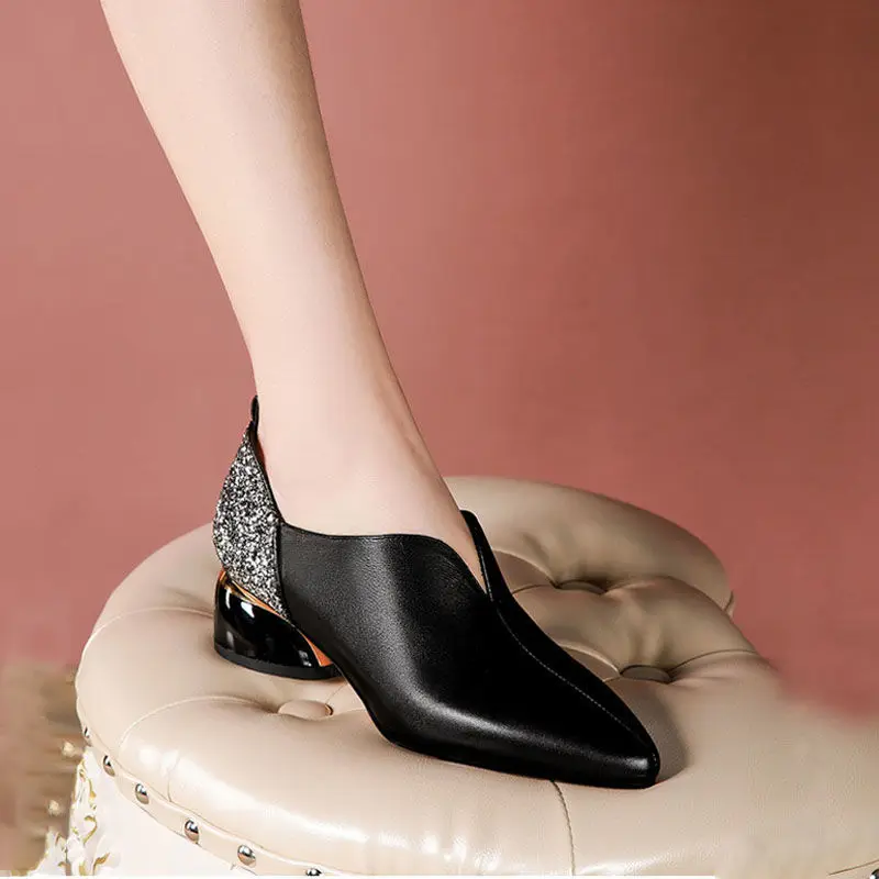 Cresfimix moterų classic black pu odos aukštos kokybės paslysti ant kvadratinių kulno batų lady mados trumpas batai zapato tacon alto a6193