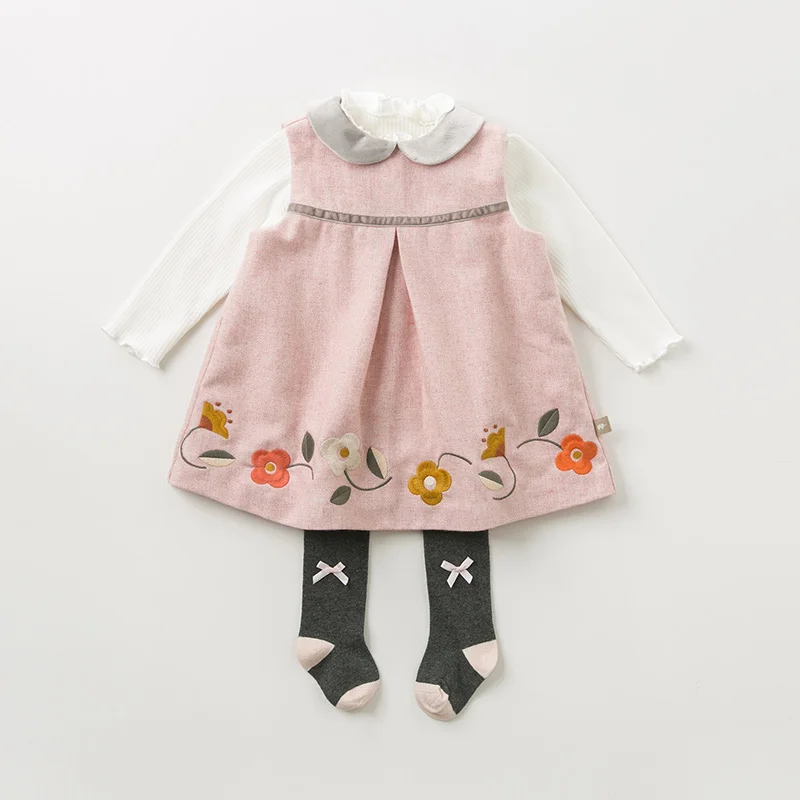 DBZ11948 dave bella žiemos baby girl ' s princess gėlių užtrauktukas vest suknelė vaikų mados šalis suknelė vaikams kūdikiams lolita drabužiai