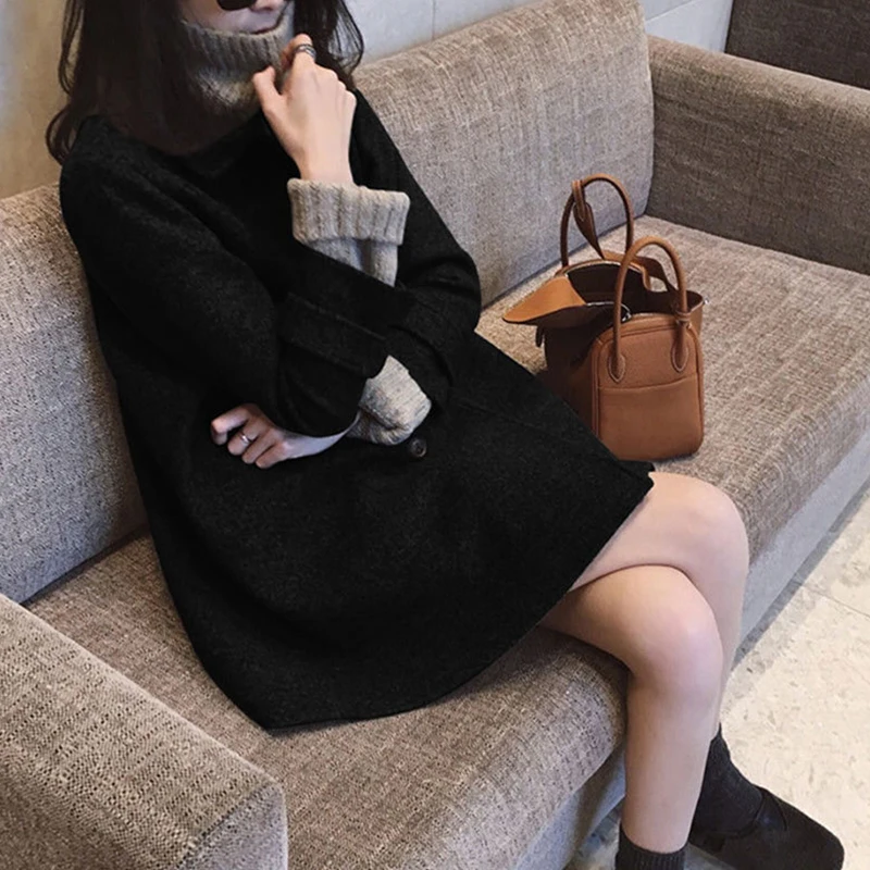 DICLOUD Juoda, Paltai Moterims Žiemos Dvigubo Breasted Kailis Ponios Korėja Prekės Dizainerio Drabužius Ilgai Striukės Moteris Mados viršutinių drabužių siuvimas
