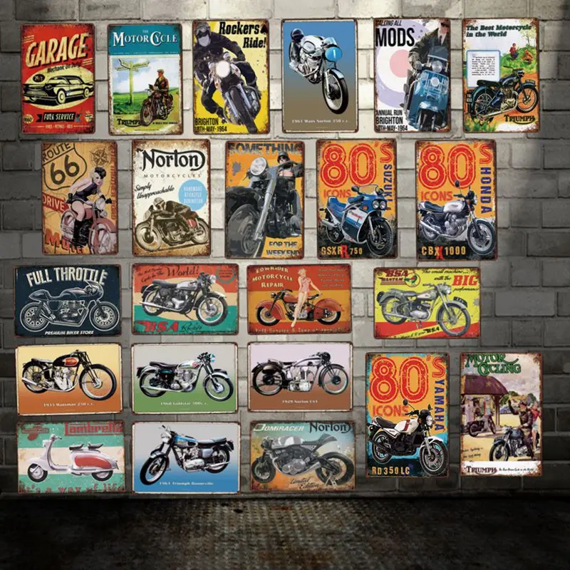 [ DecorMan ] Motociklų Garažas BSA SEXY LADY Sienos Ženklas Užsakymą Plakato 