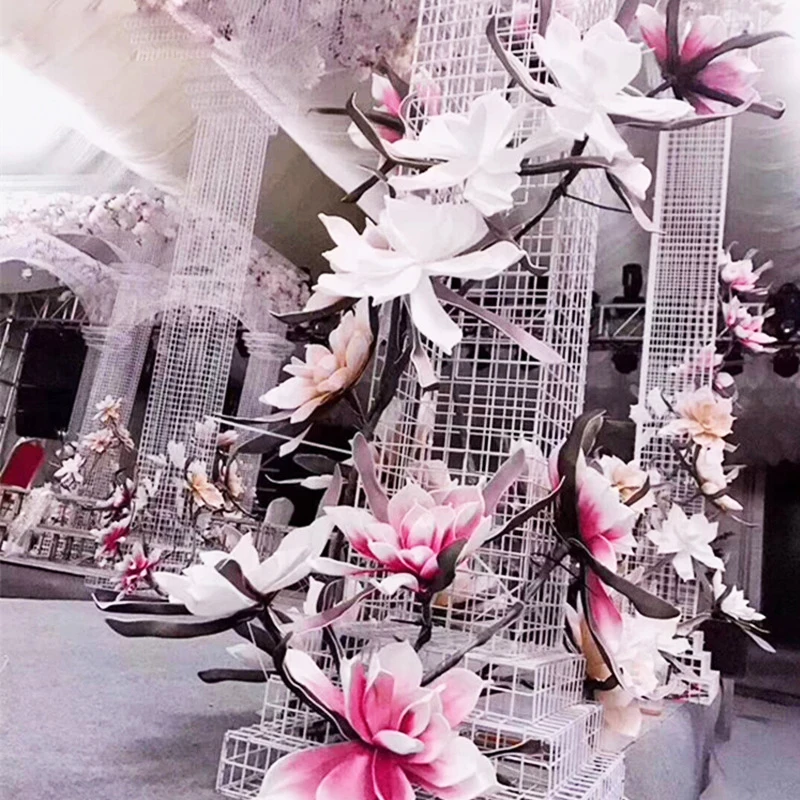 Didelis Putų Gėlių Milžinišką Magnolija Dirbtinių Gėlių Galvos Lauko Temą Vestuvių Fone, Dizaino Centras, Vitrinos Šaliai Dekoro