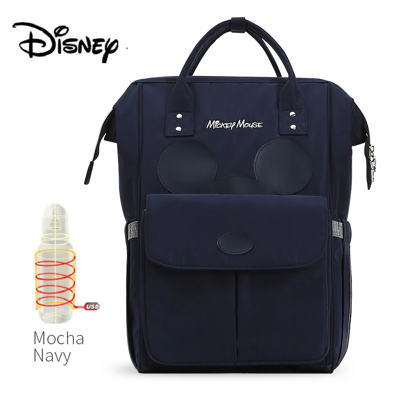 Disney USB Buteliuko Maitinti Kelionių Kuprinė Kūdikiui Maišeliai Mama Saugojimo Krepšys Mumija Krepšiai Mocha Mielas Vandeniui Vystyklų Krepšiai