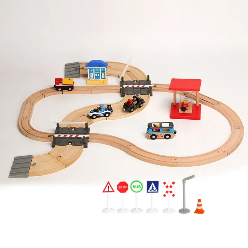 EDWONE-Viena Traukinio Automobilių Magnetinis Kranas Kelio Medienos Geležinkelio 2 Būdas Lizdas Žaislas 