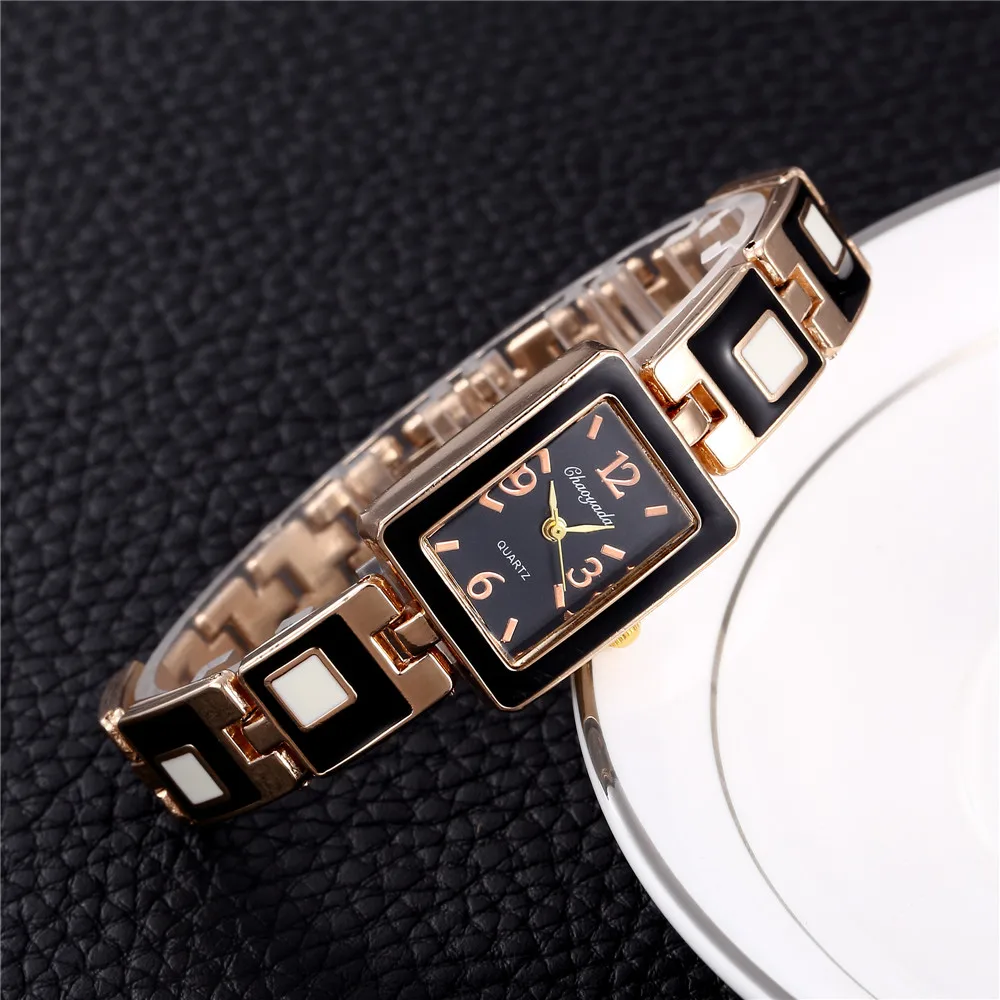 Elegantiškas Mados Stačiakampio Mažas Moterų Laikrodžių Unikalaus Dizaino, Prabangus Moterų Rose Gold Kvarco Žiūrėti Ponios Atsitiktinis Suknelė Laikrodis #2TWF