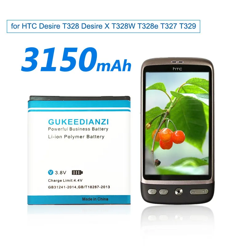 GUKEEDIANZI BL11100 Mobilųjį Telefoną Naujas Li-ion Bateriją 3150mAh Už HTC Desire, T328 Noras X T328W T328e T327 T329