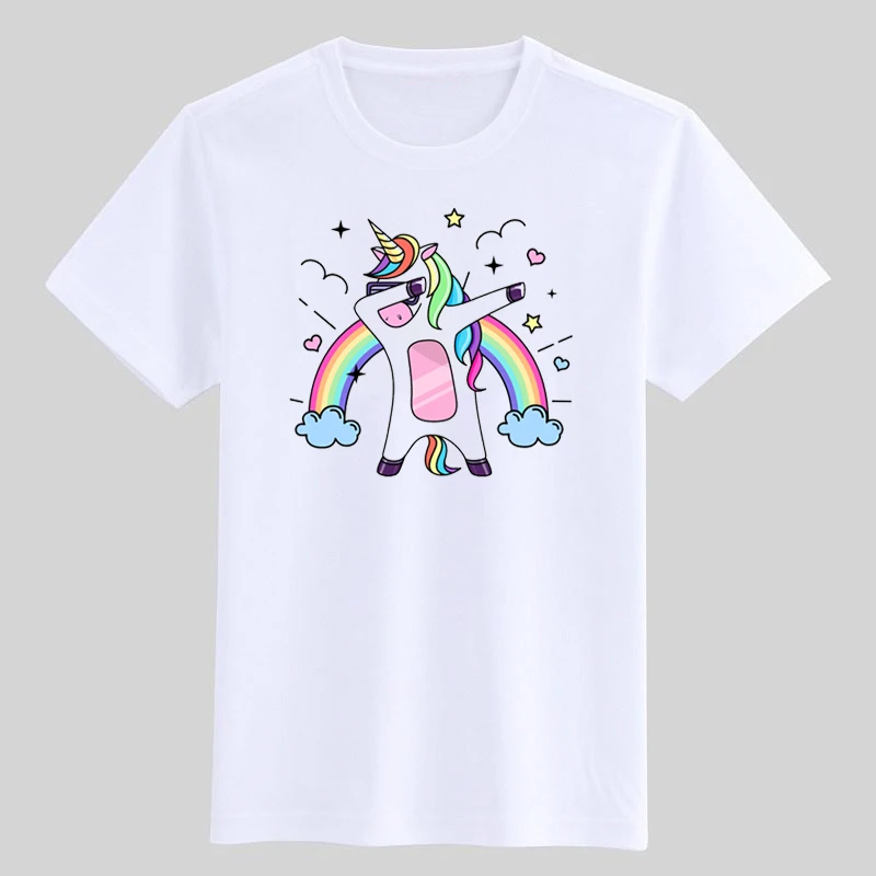 Gyvūnų vienaragis animacinių filmų marškinėliai mergaitėms marškinėlius mergina t-shirt anime vaikams, drabužiai vaikams, drabužiai berniukams, juokingi grafikos t shirts