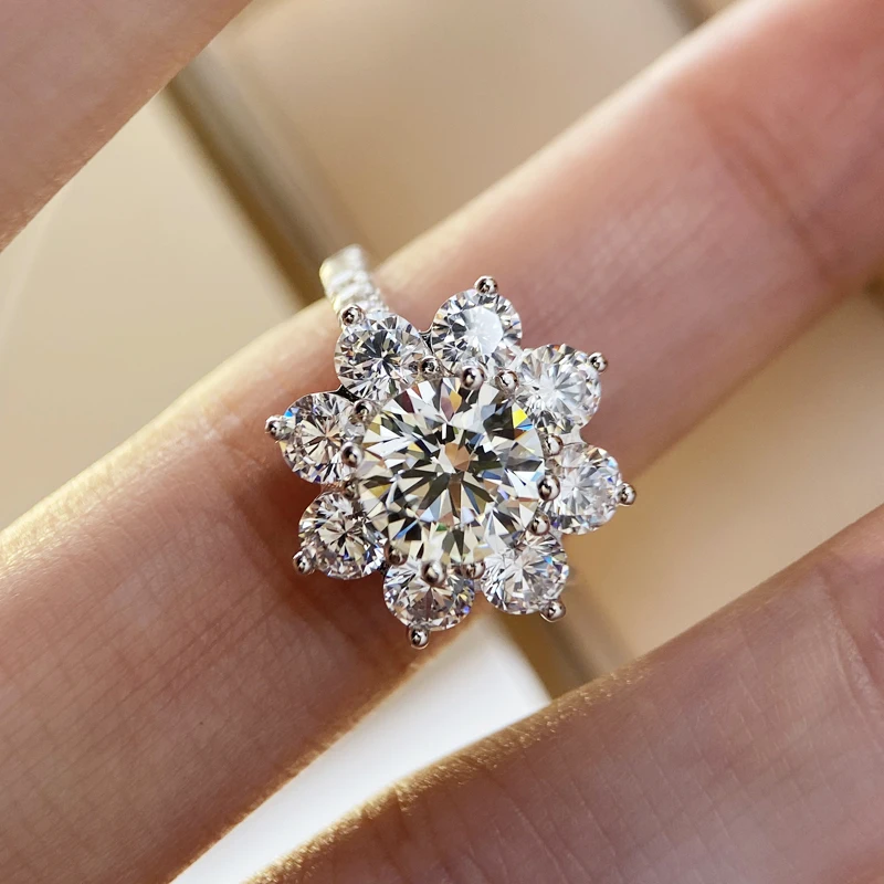 Gėlių Širdis Supjaustyti Lab Diamond cz žiedas 925 Sterlingas sidabro Dalyvavimas Vestuvių Juostoje Žiedai, moterų, vyrų, Brangakmenių Žada Papuošalai