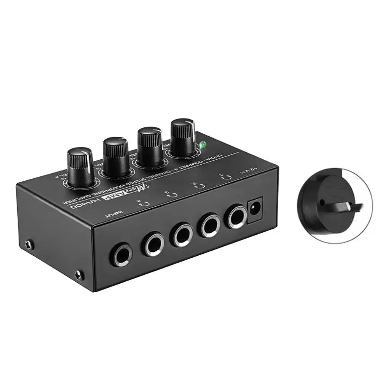 HA400 4 Kanalų Mini Audio Stereo laisvų Rankų įrangos Ausinių Stiprintuvas su Maitinimo Adapteris MUMS/UK/EU/AU Plug