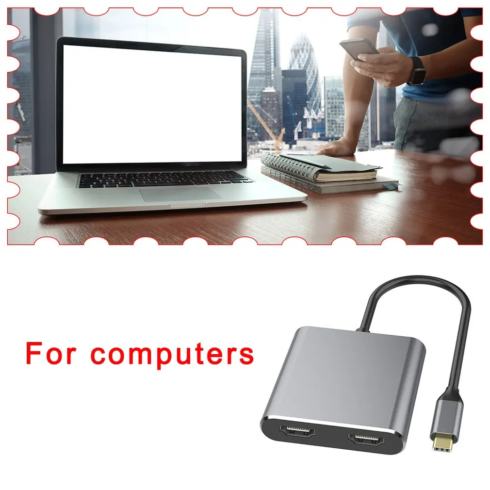 HDMI suderinamus C Tipo Adapteris 4K C Dual HDMI-USB 3.0 Kabelį Mokestis Uosto Konverteris, Skirtas MacBook