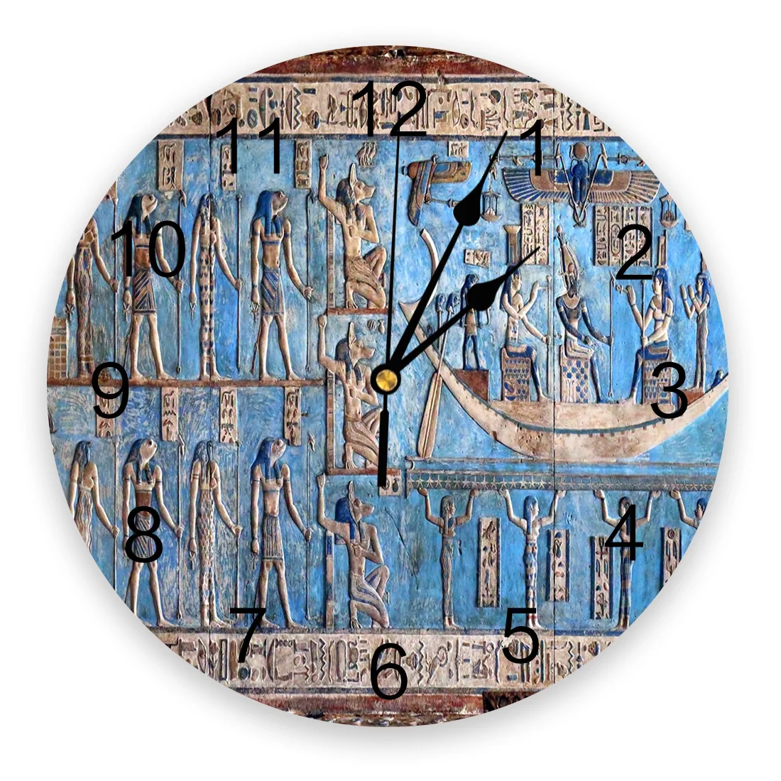 Hieroglifinis Raižiniai Senovės Egipto Šventyklos Sienos Laikrodį, Virtuvė Namo Kambarį, Dekoratyviniai Virtuvės Sienos Kabo Dekoro Laikrodžiai