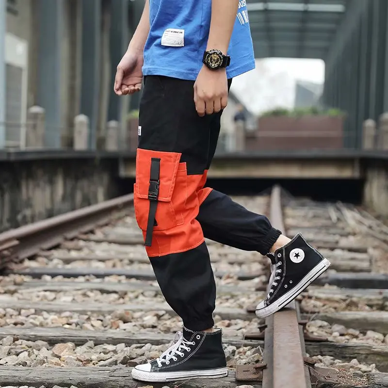 Hip-Hop Berniukas Multi-Kišenės, Elastinga Juosmens Dizaino Haremas Ziajać Vyrų Streetwear Punk Atsitiktinis Kelnės Jogger Vyrų Mados Sweatpants