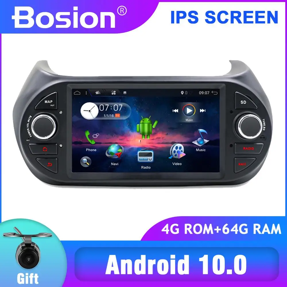IPS Android 10.0 Automobilio multimedijos Grotuvo FIAT Fiorino Benz Citroen Nemo Peugeot Bipper automobilio radijo, GPS stereo 