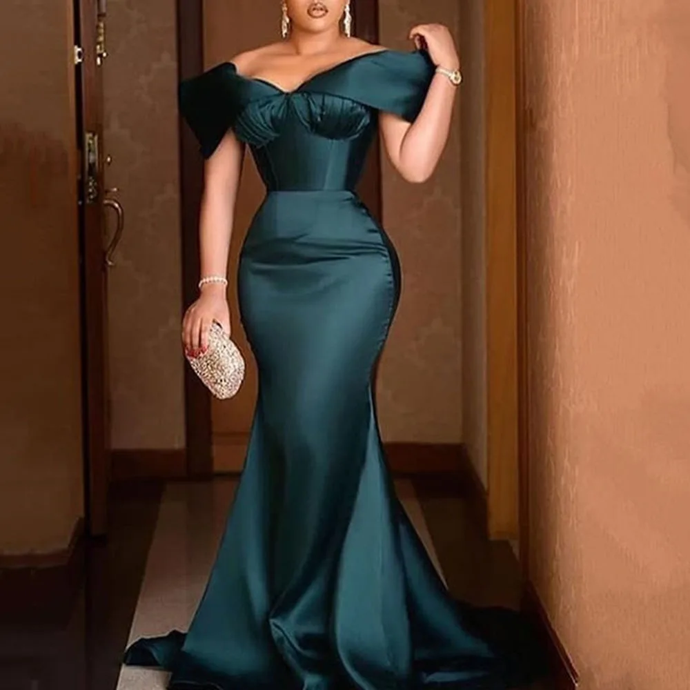 Ilgai Undinė Seksualus Off Peties Šalis Suknelės Moterims Vakarą Bodycon Afrikos Ponios Prom Elegantiškas 2020 Metų Vasaros Mėlyna Suknelė Maxi Rūbeliai