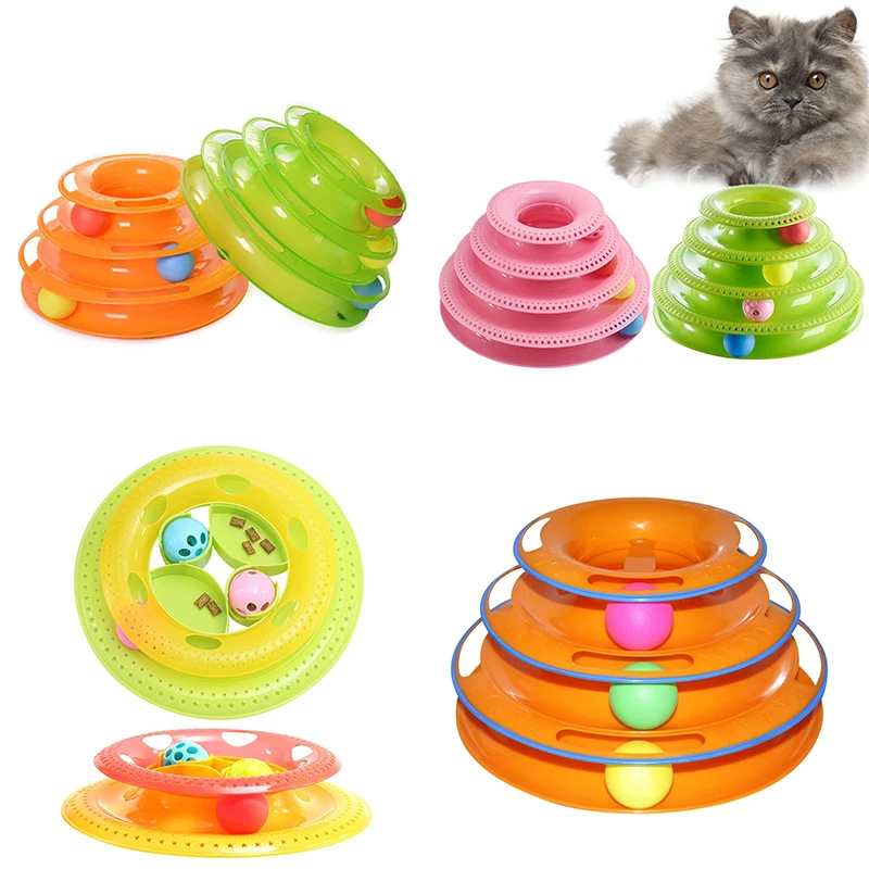 Interaktyvus Juokingas Naminių Kačių Žaislai Katėms Kitten Crazy Ball Disko Pramogų Plokštė Žaisti Disko Trilaminar Ratas, Katė Žaislas