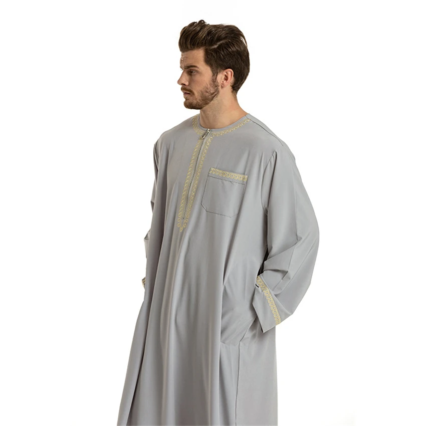 Islamo Vyrų Jubba Thobe Saudo Arabija Abaja Tradicinė Arabiška Dubajaus Ilgos Rankovės Siuvinėjimas, Drabužių Mens Musulmonų Ramadano Suknelė