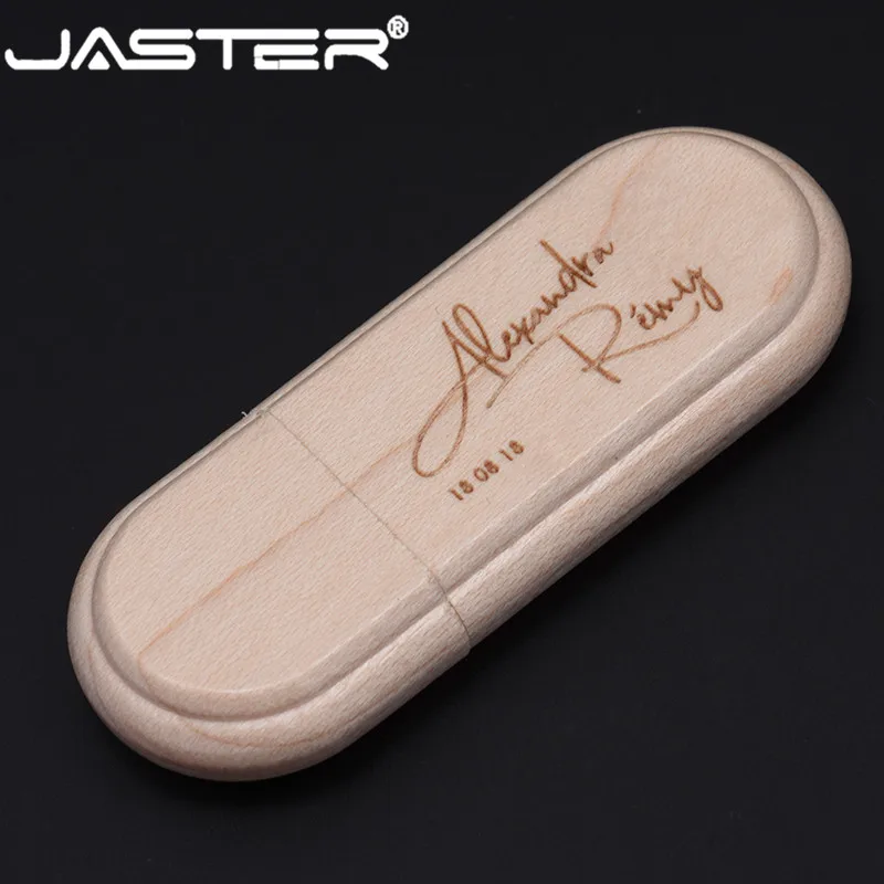JASTER (nemokamai logotipą), Usb Diskas, 4GB 8GB 16GB 32GB 64GB Usb Pen Drive, Memory Stick Medienos Usb + Dėžutė Vestuvių Dovana