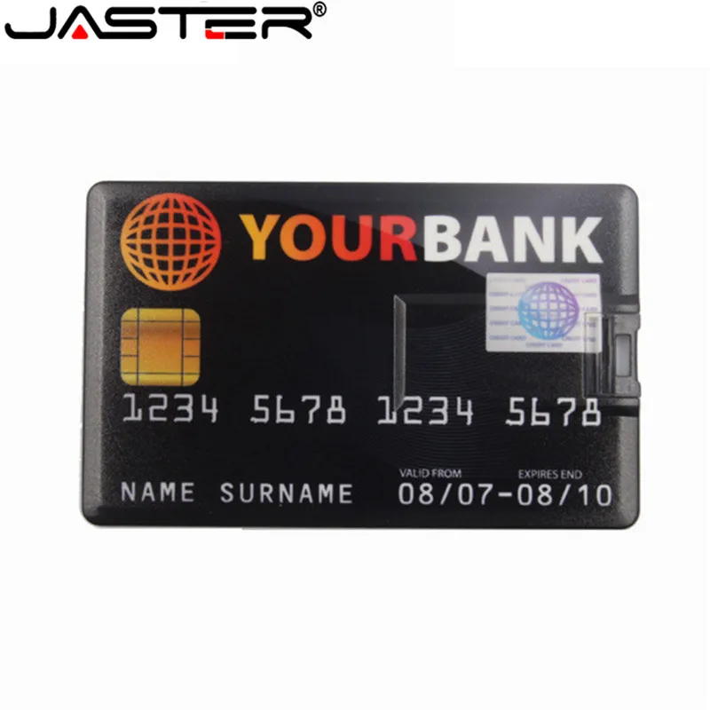 JASTER vandeniui Super Slim Kredito Kortelės, USB 2.0 Flash Drive 64GB pendrive 4GB 8GB 16GB 32GB banko kortele modelis Memory Stick u disko