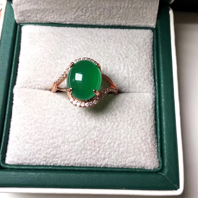 Jadery Žavesio Klasikiniai Natūralios Green Jade Smaragdas Atidaryti Žiedas Nekilnojamojo 925 Sterlingas Sidabro Žiedai Moterims Vestuves Fine Jewelry