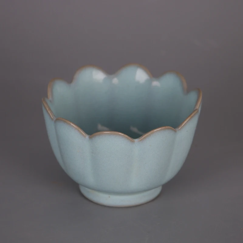 Jingdezhen antikvariniai porceliano (imitacija Song Dinastija Ruyao Tianqing glazūra lotus dubuo) folkloro rinkimo
