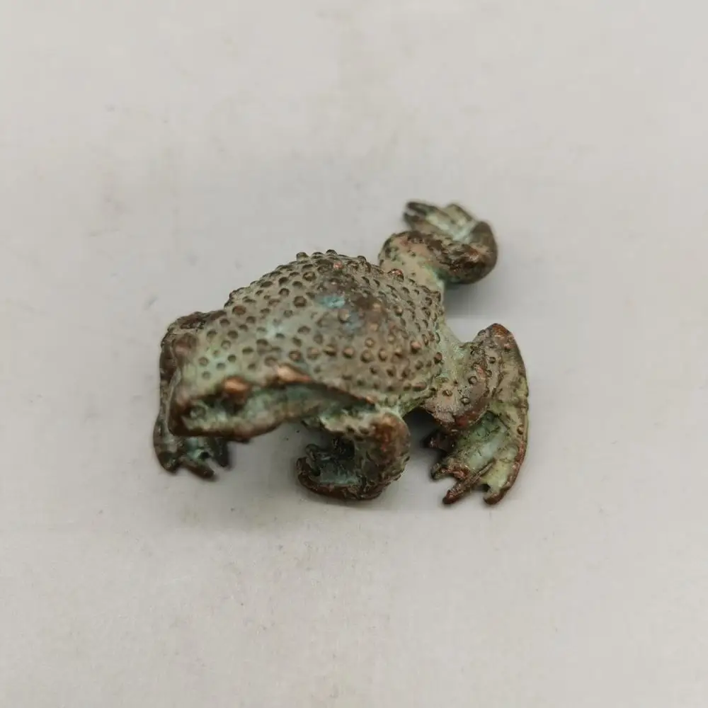 KINIJA antikvariniai žalvario, bronzos fengshui Mažai rupūžė Statula Metalo amatų šeimos puošimas Ornamentais
