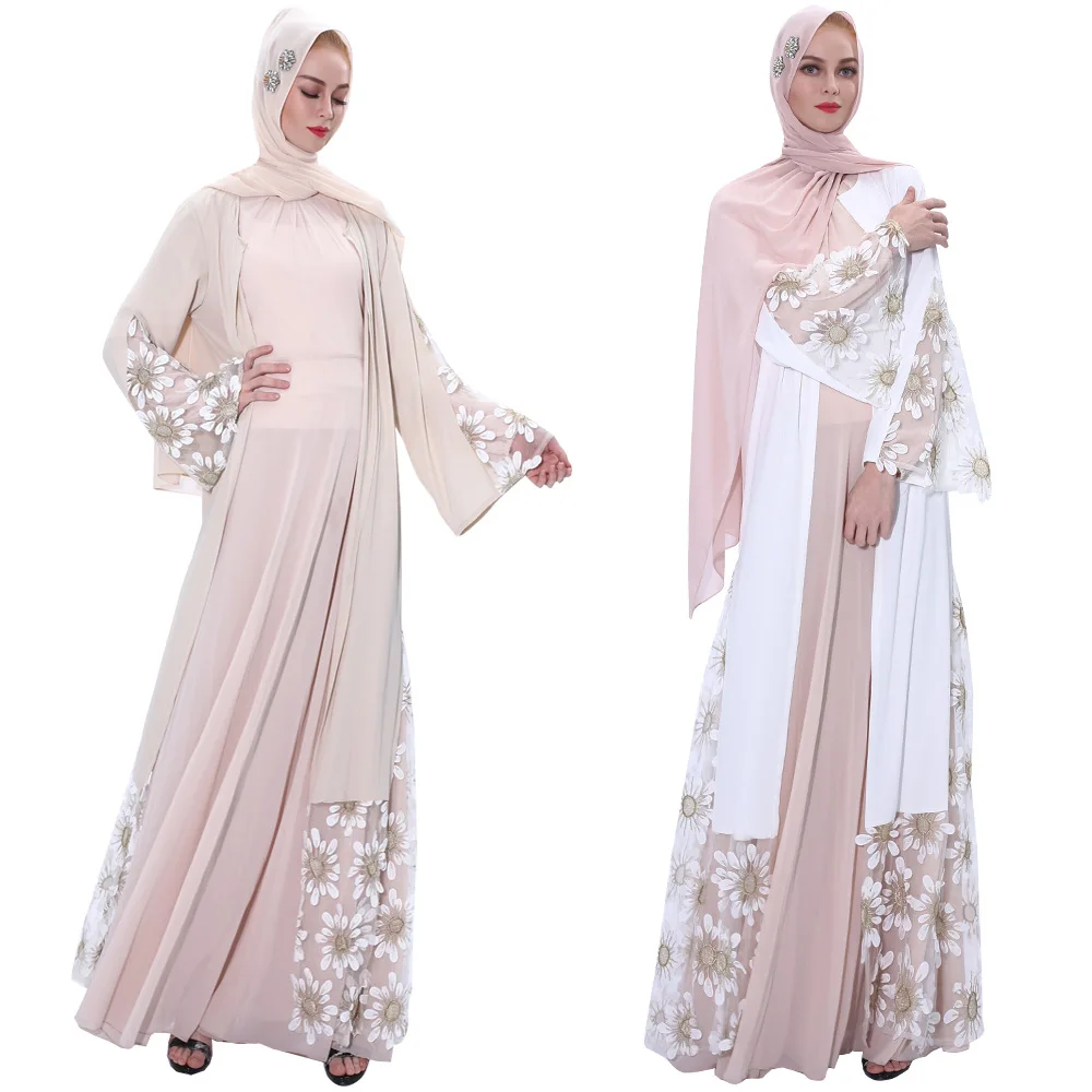 Kaftan Dubajus Abaja Kimono Hijab Musulmonų Suknelė Moterims Afrikos Saudo Arabų, Turkų Suknelės Caftan Kataro Islamo Drabužių Cardigan