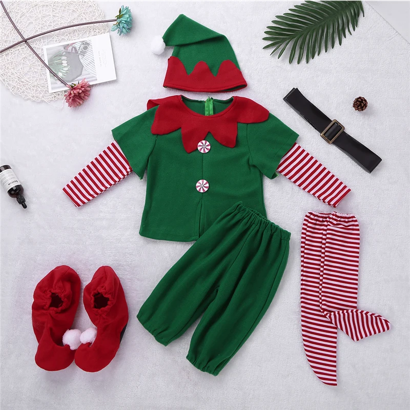 Kalėdų Šeimos Kostiumų Komplektai Festivalis Elf Merginos Kalėdų senelis Mergaitėms Naujųjų Metų Chilren Drabužių Fancy Dress Kalėdos Šalis Suknelė