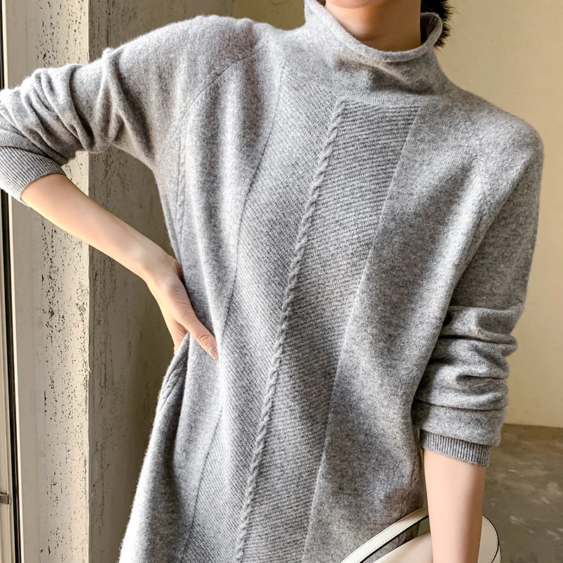 Karšto Pardavimo Kašmyro Megztinių Suknelė Moterims 2020 Naują Atvykimo Žiemą/ Rudenį, O-kaklo Moterų Suknelės Ilgai Stiliaus 6Colors Džemperiai