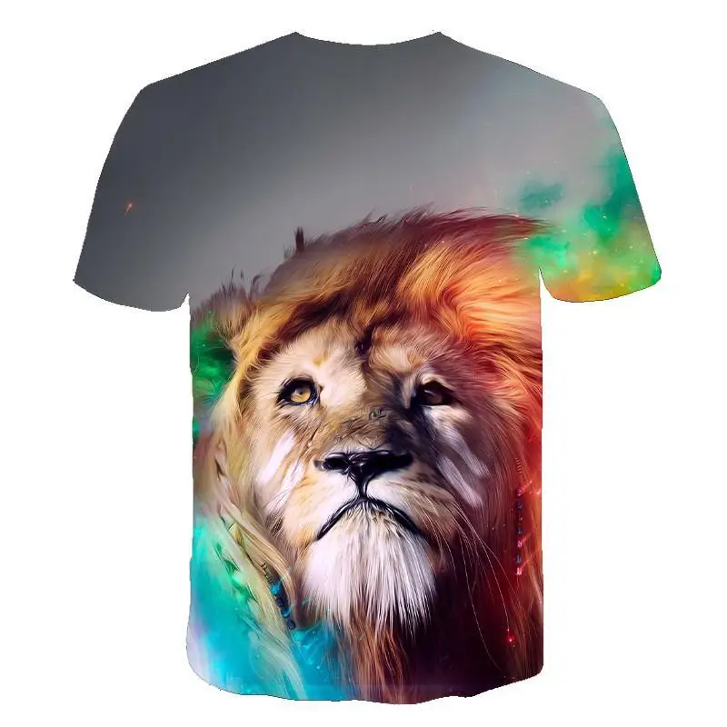 Karštą vasaros vyriški t-shirt Apvalus kaklas trumpas rankovėmis drabužius gyvūnų liūtas 3D atspausdintas T-shirt didelio dydžio vyriški T-shirt xxs-6xl