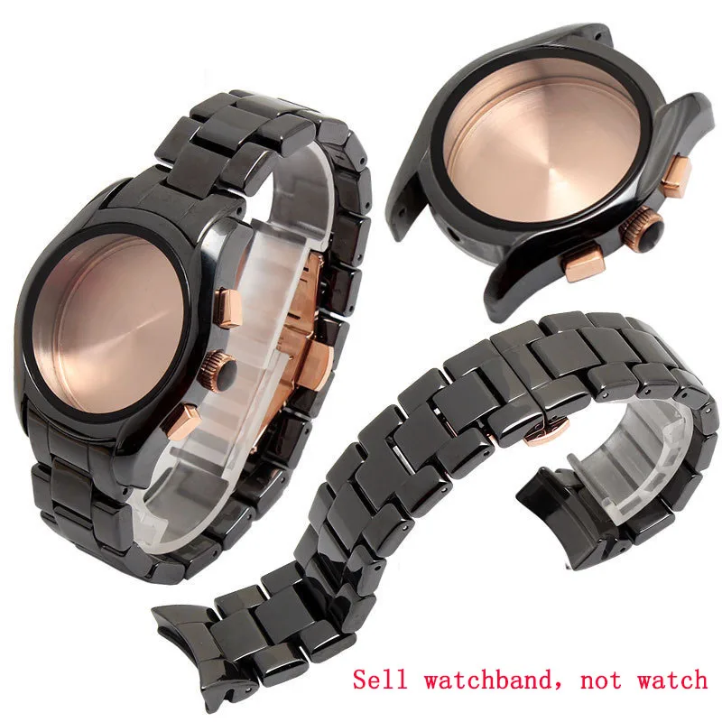 Keramikos Watchband už 22mm AR1400 AR1410 Vyrų Laikrodžių Apyrankės Drugelis Sagtis watchbands Priedai +Nemokamas Įrankiai