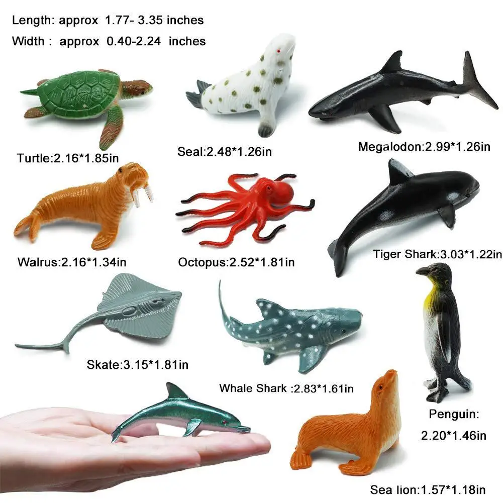 Kuulee 24pcs/Set Vaikų Mini Jūrų Gyvūnų Modelio Žaislas Juokingas Žaidimas Švietimo Žaislas Dovana