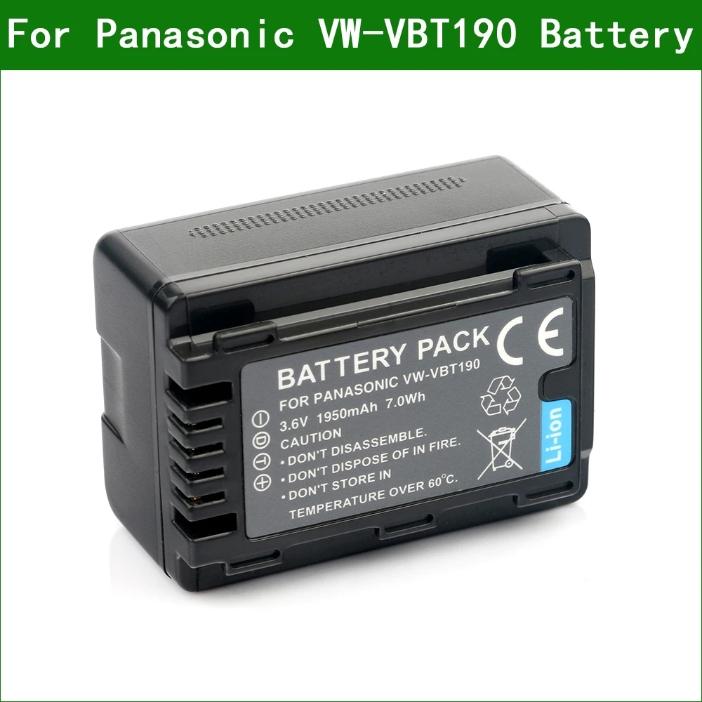LANFULANG VW-VBT190 VW VBT190 įkrovimo Baterija (akumuliatorius Fotoaparato Baterijas Panasonic HC-VX980 HC-W580 HC-V180 HC-V380 HC-WXF995