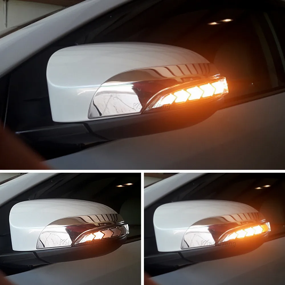 LED DRL Teka Pusės Galinio vaizdo Veidrodis, Dinamiškos Posūkio Šviesos Žibintas Toyota Vios Altis Yaris Corolla Camry Aksesuarai