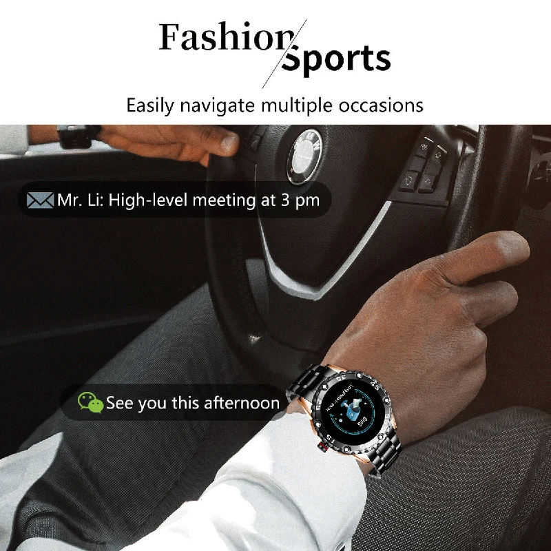 LIGE Naujų Plieno Diržas Smart Watch Vyrai 