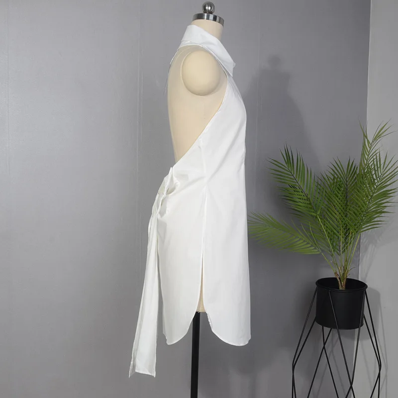 [LIVIVIO] Kimono Ilgai Marškinėliai Backless Seksualus Ponios Viršūnes Moterų Drabužiai 2019 Rankovių Balta Palaidinė korėjos Mados Drabužiai Nauji