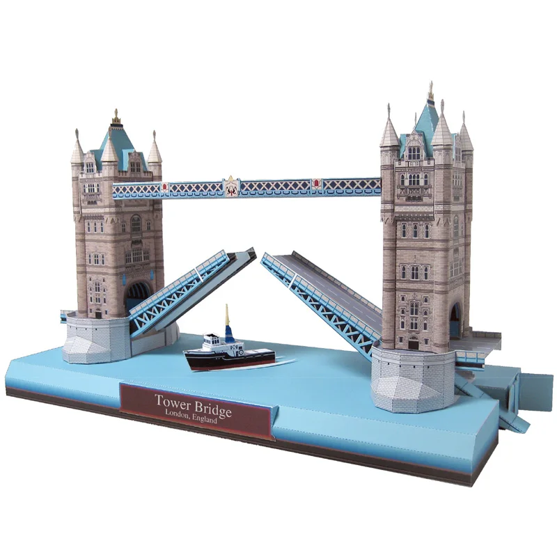 Londono Tower Bridge, Anglija Amatų Popieriaus Modelio Architektūra 