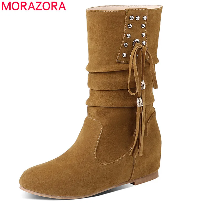 MORAZORA 2020 naują atvykimo moterų batai pulko kniedės kutas rudens-žiemos batai atsitiktinis butas batai ponios didelis dydis 33-52