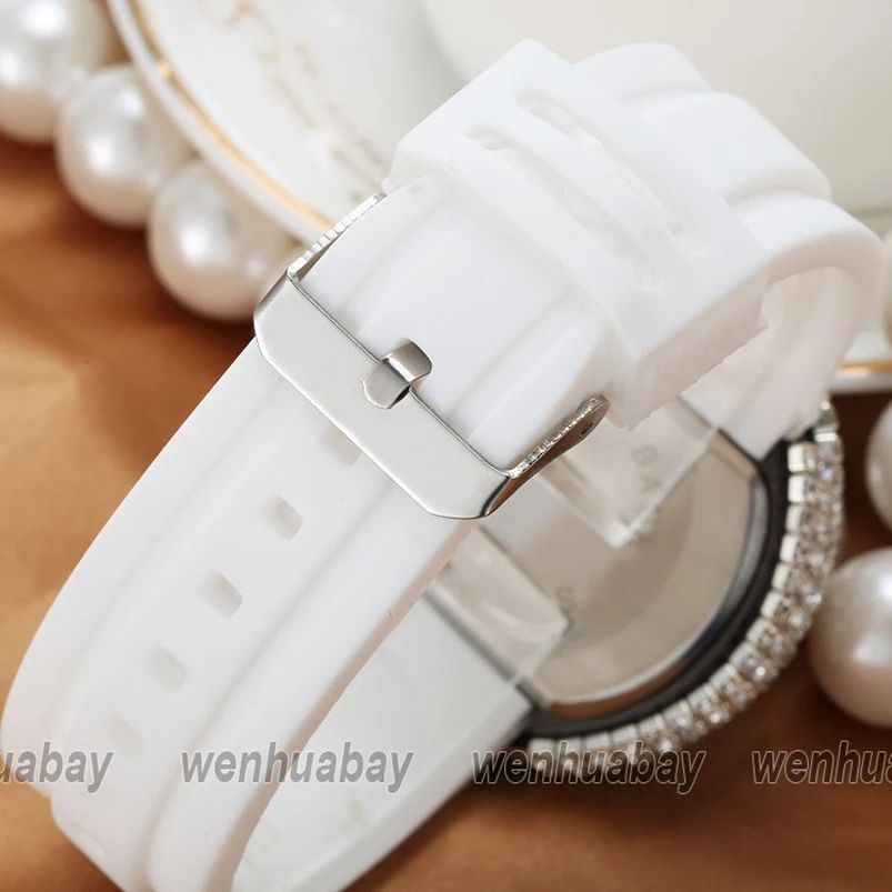 Mados Blingbling Kristalų Moterų laikrodžiai Prekės ženklo Moterys Silikono Kvarcinis Analoginis Sporto Žiūrėti Ponios Valandą Suknelė Relogio Feminino