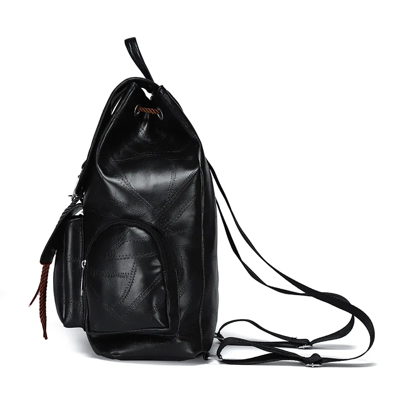 Mados Moterų Black atgal pack mokyklos maišas PU odos Kuprinės Atsitiktinis, Kietas Paauglių Pečių Kuprinė Schoolbags