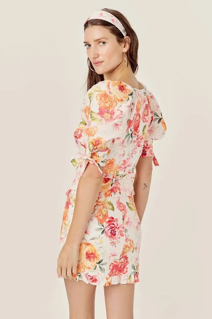 Mados vasaros suknelė moterims derliaus gėlių spausdinti trumpa mini suknelė moterų sexy trumpas rankovės-line elegantiškas šalis suknelės vestidos
