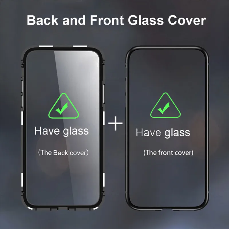 Magnetinio Adsorbcijos Metalo atveju Apie Xiaomi Redmi Pastaba 9s 9 Pro Max Telefono dėklas Dvipusis Stiklo 360 Visas Dengiamasis Rėmas Atveju