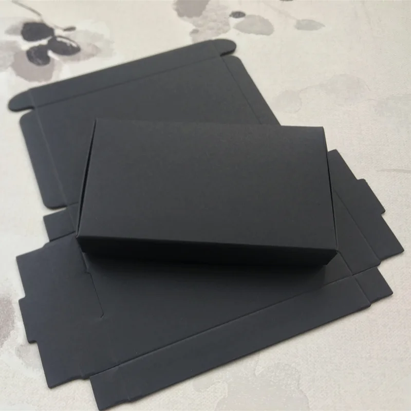 Mažas Kraft popieriaus langelį, rudas kartonas rankų darbo muilas box black pakuotės papuošalų dėžutė