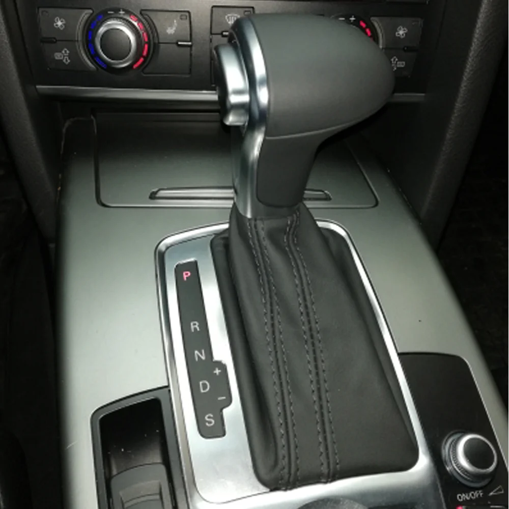 Mechaninė Pavarų Perjungimo Rankenėlė Shifter visiškai Juodos Odos Gaiter Įkrovos Padengti Apykaklės Audi A4 A5 A6 C6 audi Q5 Q7 B8 Anglies pluošto
