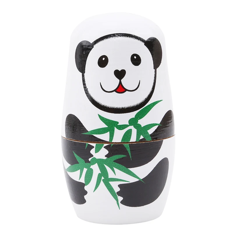 Mediniai Panda Lėlės Lizdus Lėlės Rankų darbo Žaislai, Dovanos Unisex Etninės Panda Formos Žaislai Mergaitėms, Berniukams, Kūdikių dovanų