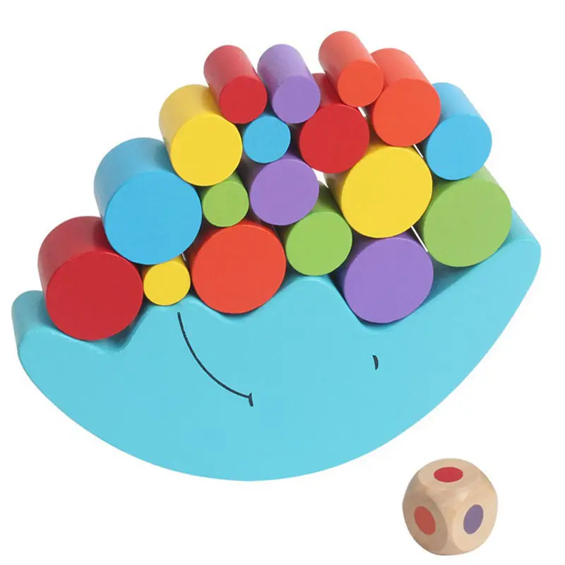 Medinis Žaislas Mėnulio Šviesos Balansas Žaidimas Mediniai Blokai Vaikų Švietimo Žaislai, Spalvinga Kamino Bokštas Kūdikių Montessori Žaislai Naujas