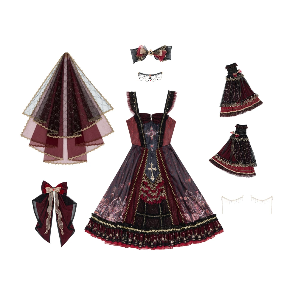 Melonshow Raudona Širdis Gothic Lolita Dress Plius Dydžio Raudonos Viktorijos Suknelė Moterims Lolita JSK Princesė Vasaros Suknelės Kawaii Drabužiai
